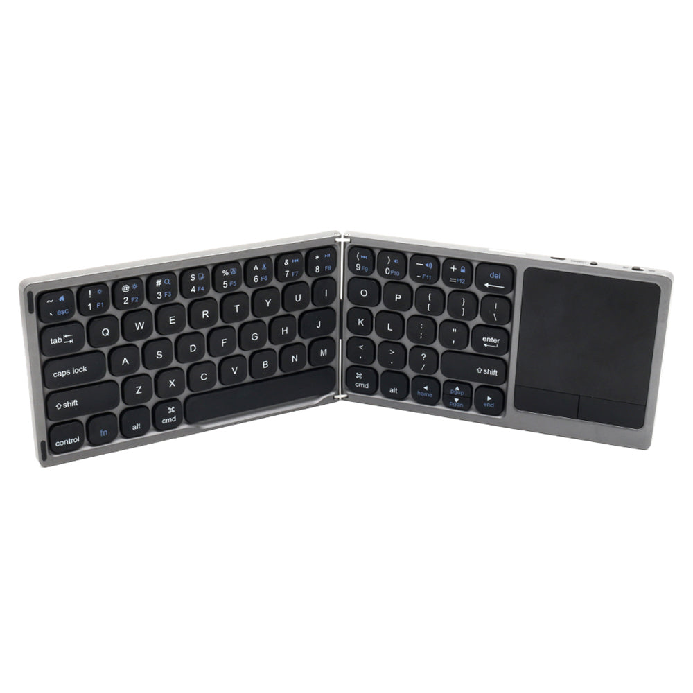 FK328T 3-Folded Keyboard for Cell Phone Tablet Laptop Wireless Bluetooth Keyboard Compatible with Mac OS, IOS, Android