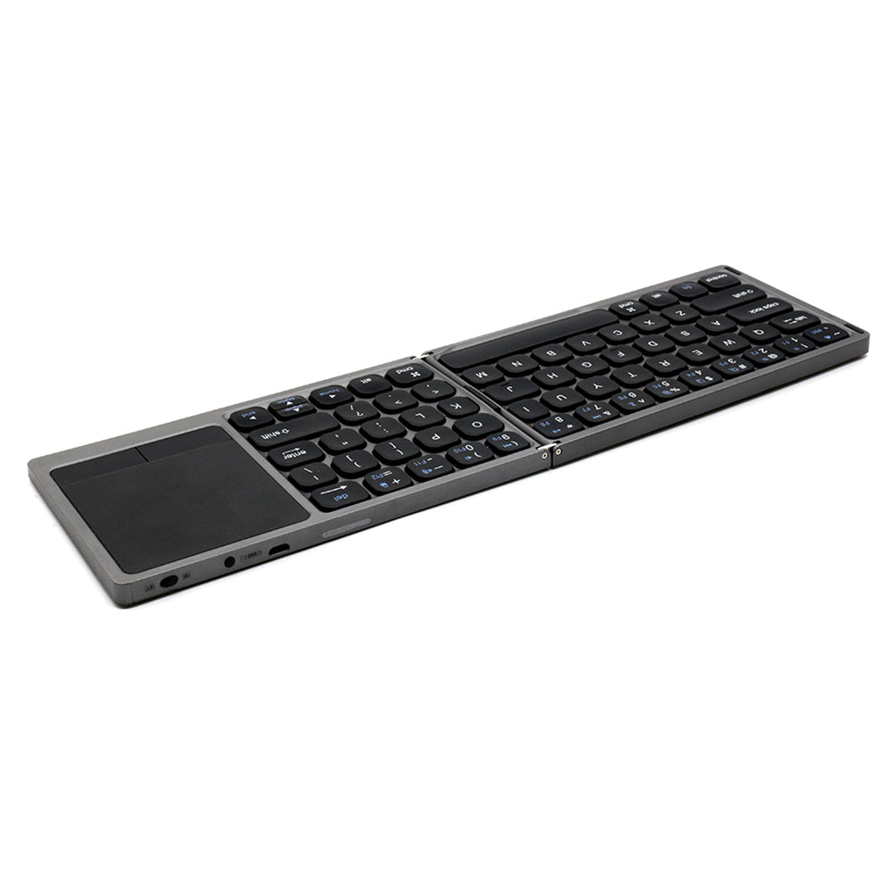 FK328T 3-Folded Keyboard for Cell Phone Tablet Laptop Wireless Bluetooth Keyboard Compatible with Mac OS, IOS, Android