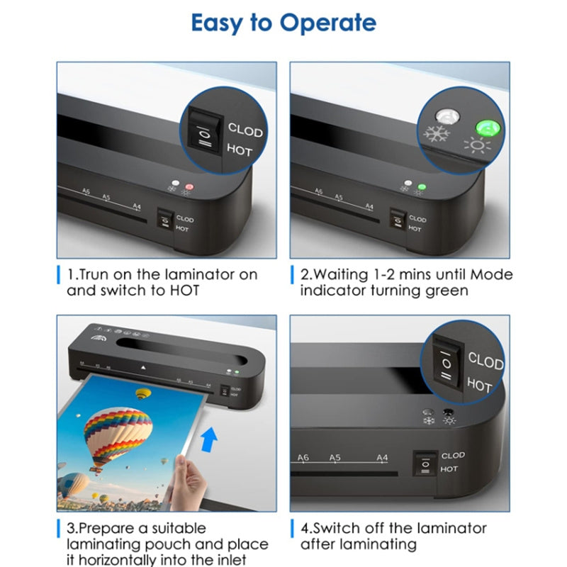 FANGNUO FN333 A4 Laminator Office Document Photo Laminating Machine (A4 / A5 / A6 Laminating Pouch*5)