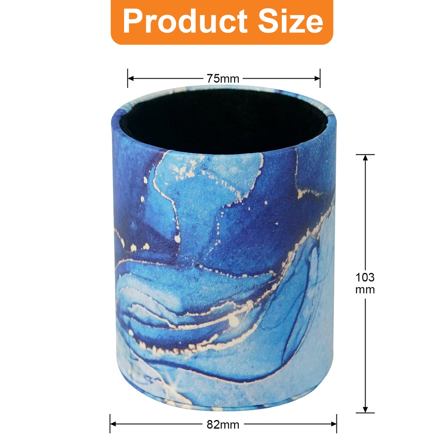 PU Leather + PVC Pen Holder Pencil Cup Makeup Brush Pen Organizer School Office Desk Stationery