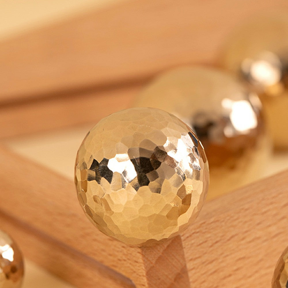 32mm Round Ball Brass Cabinet Handle Hammered Texture Drawer Wardrobe Cupboard Furniture Knob