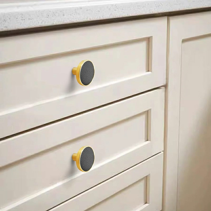 Zinc Alloy Shell Marble Texture Furniture Round Handle Drawer Wardrobe Cabinet Door Knob, 22mm Screw