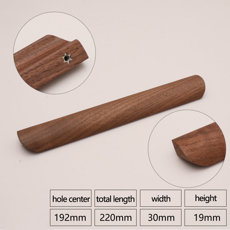 22mm Screw Wooden Cabinet Pulls Black Walnut Cupboard Wardrobe Pull Handle