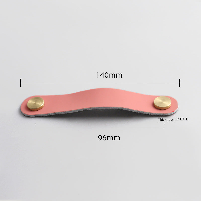 Nordic Style Cabinet Handles Pulls PU Leather Anti-Collision Drawer Pulls with 22mm Screw