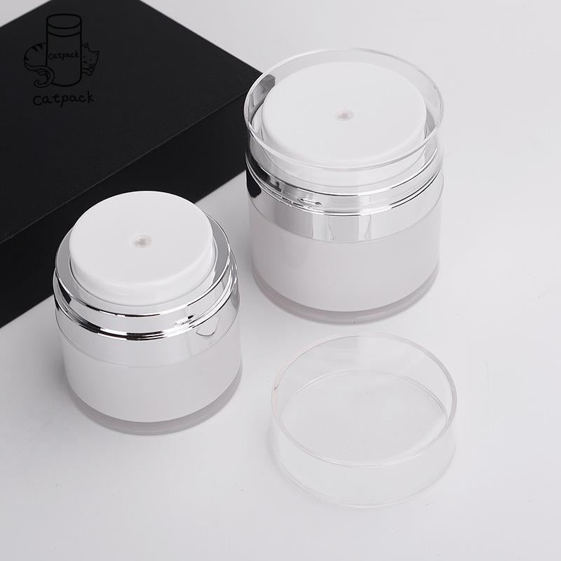 15ML Mini Size Airless Pump Jar Vacuum Bottle Container Travel Accessory for Makeup Cream, Lotions (Dual-Layer)