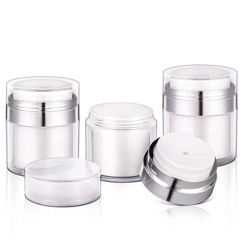 15ML Mini Size Airless Pump Jar Vacuum Bottle Container Travel Accessory for Makeup Cream, Lotions (Dual-Layer)