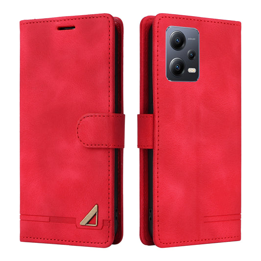 007 Series For Xiaomi Redmi Note 12 5G (Global) / (India) / (China)  / Poco X5 5G Leather Skin-touch Phone Case Anti-drop Stand Wallet Cover