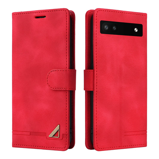 007 Series Skin-touch Phone Case for Google Pixel 7 5G , PU Leather Stand Wallet Magnetic Protective Cover