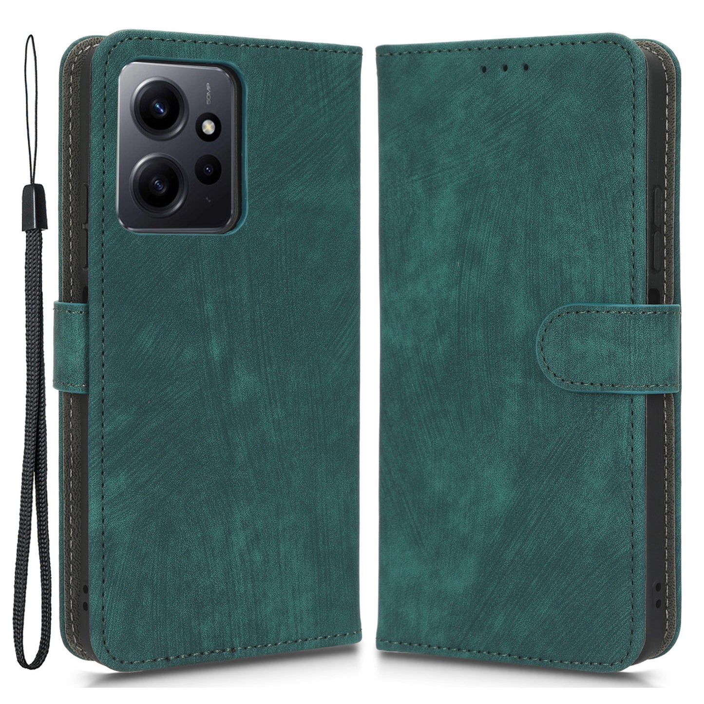 For Xiaomi Redmi Note 12 4G PU Leather Wallet Flip Case RFID Blocking Stand Phone Cover with Strap