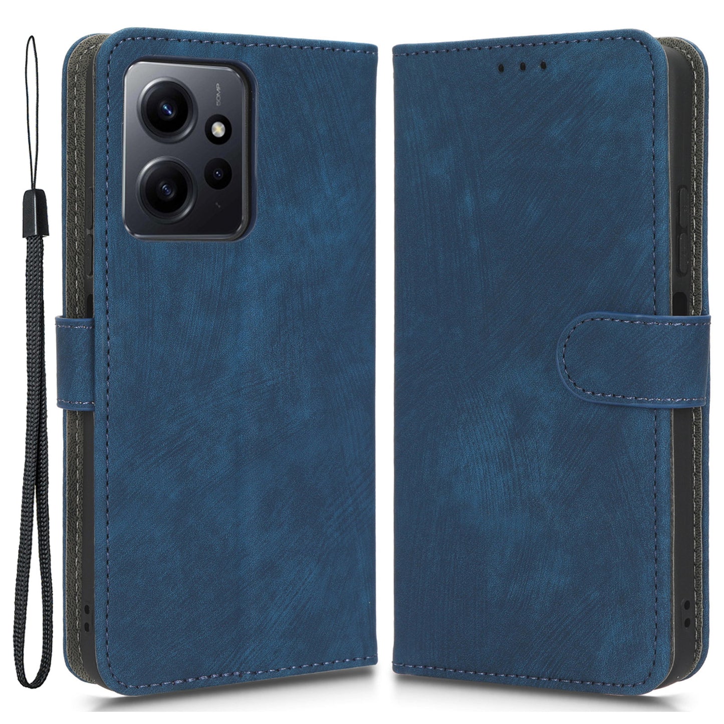 For Xiaomi Redmi Note 12 4G PU Leather Wallet Flip Case RFID Blocking Stand Phone Cover with Strap