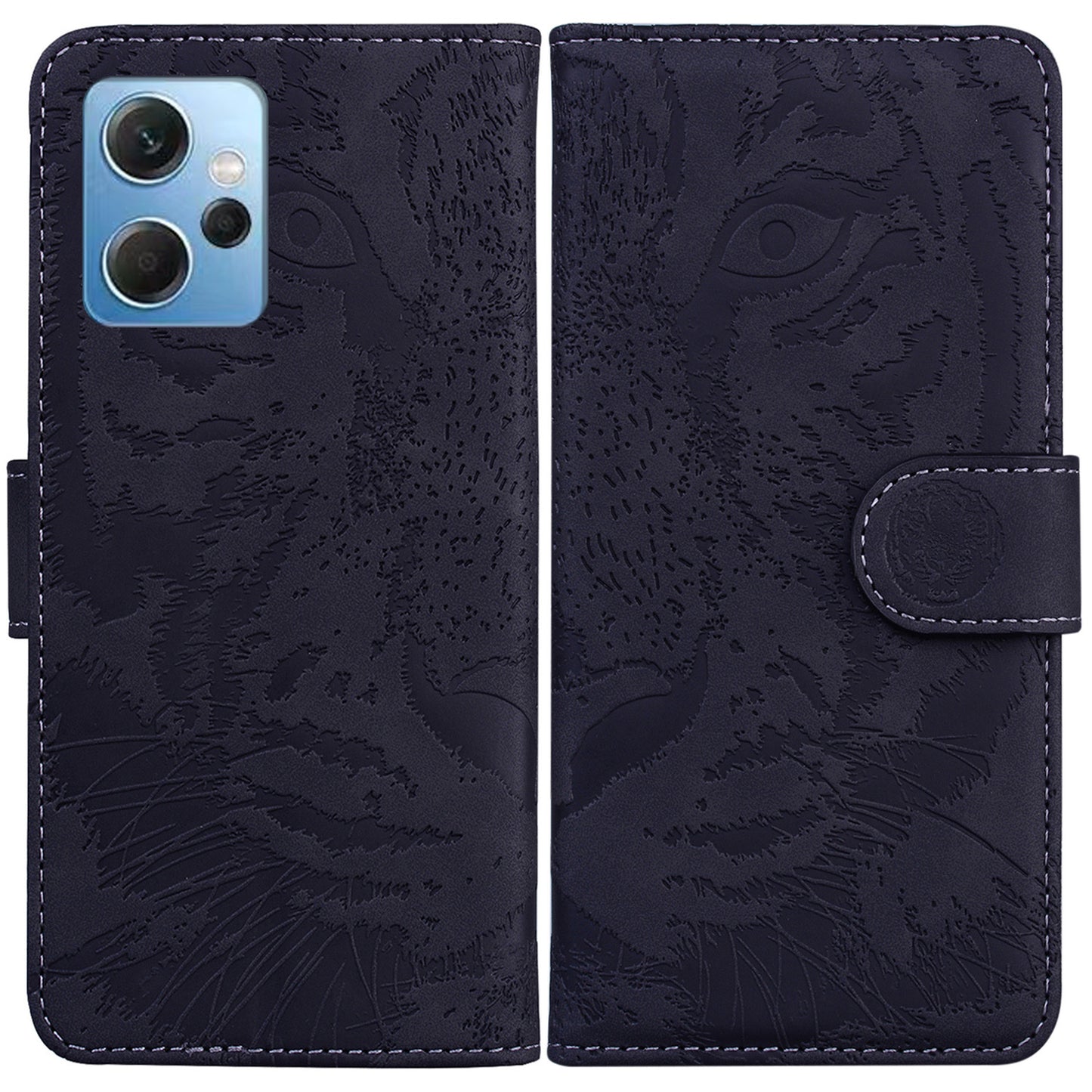 For Xiaomi Redmi Note 12 4G Wallet Case with Stand Tiger Imprinted Flip Folio PU Leather Phone Cover