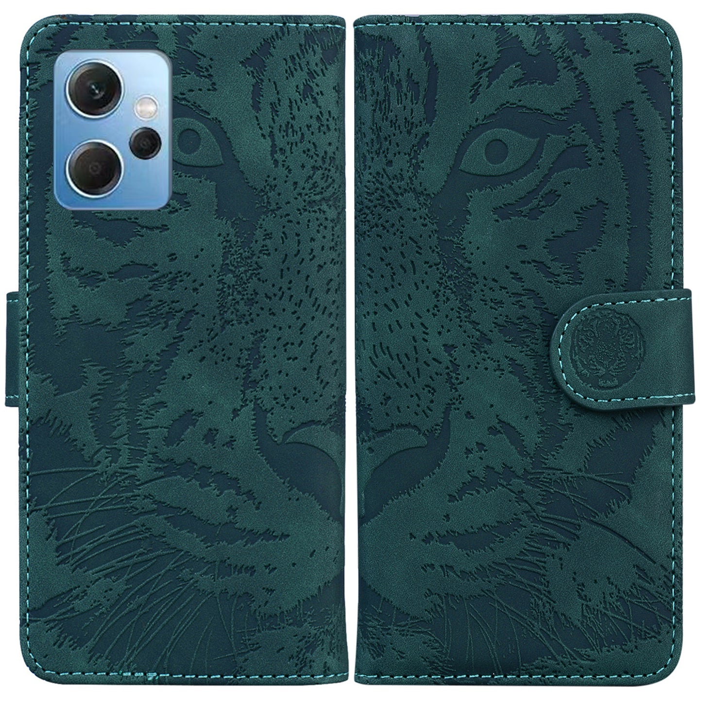 For Xiaomi Redmi Note 12 4G Wallet Case with Stand Tiger Imprinted Flip Folio PU Leather Phone Cover