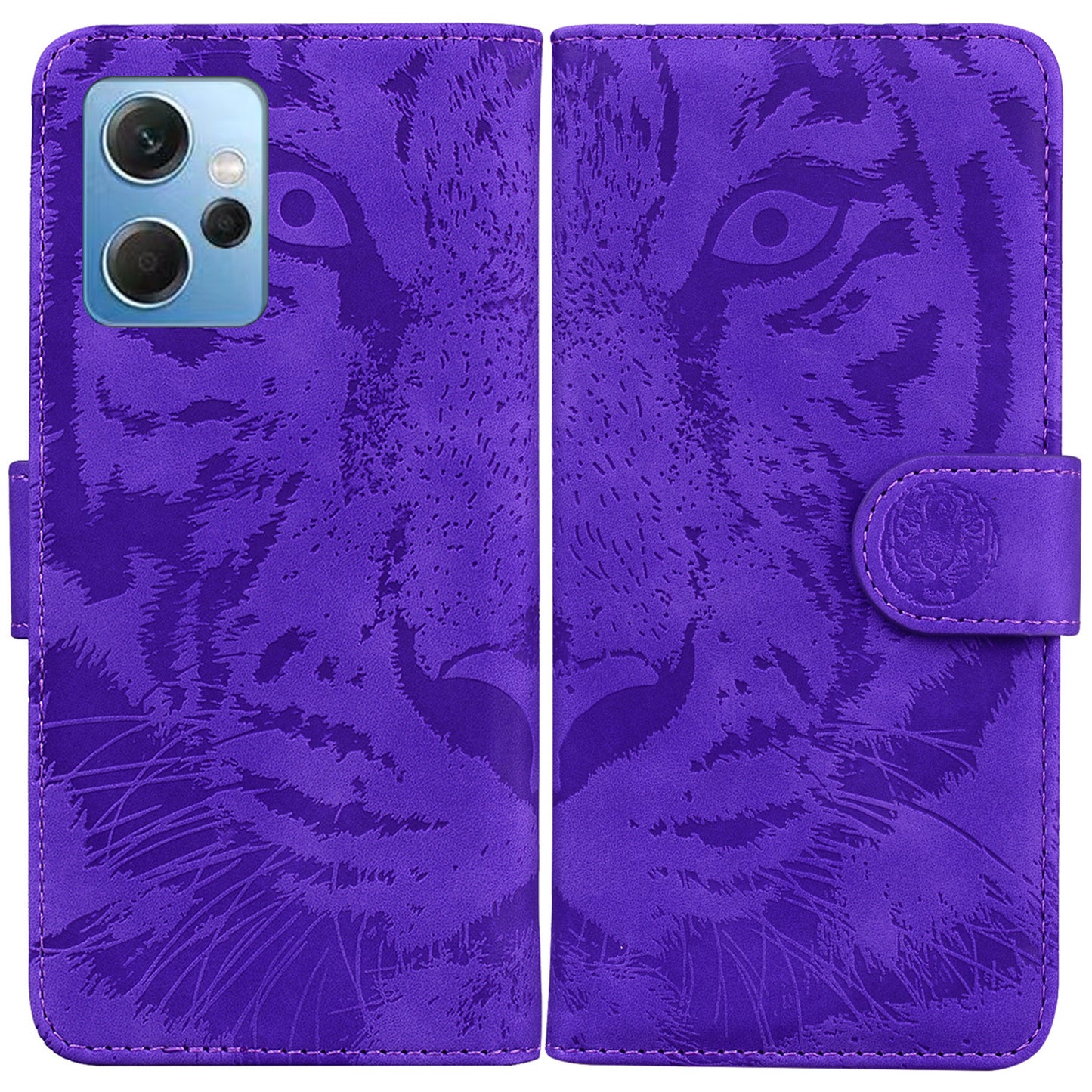 For Xiaomi Redmi Note 12 4G Wallet Case with Stand Tiger Imprinted Flip Folio PU Leather Phone Cover