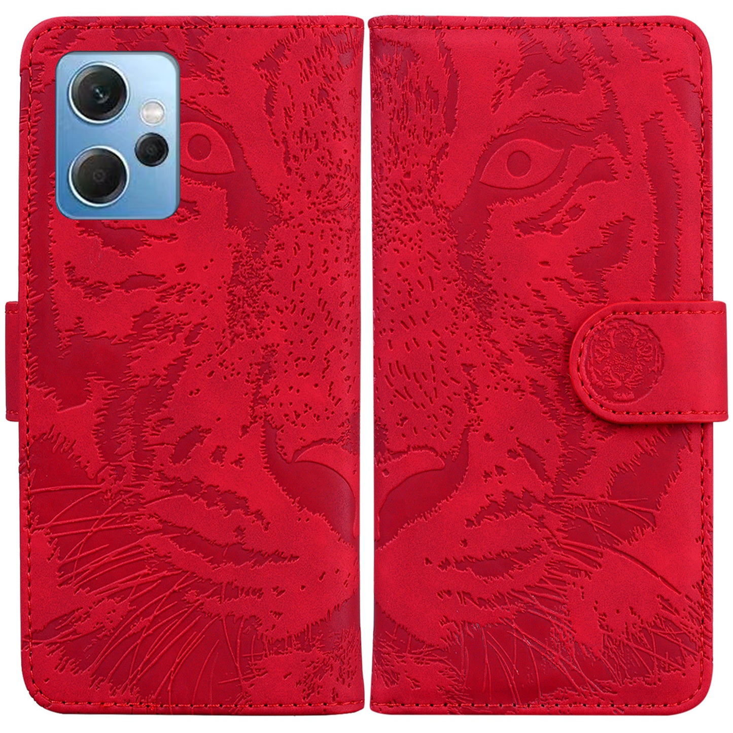 For Xiaomi Redmi Note 12 4G Wallet Case with Stand Tiger Imprinted Flip Folio PU Leather Phone Cover