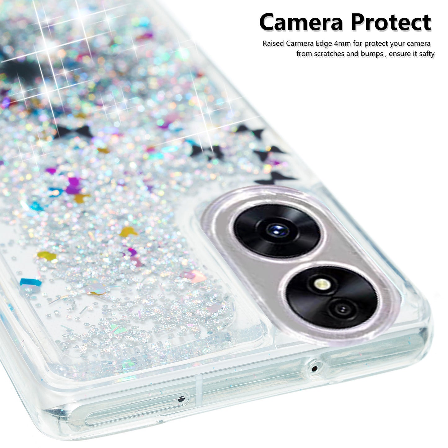 For Oppo A17 4G / A17k 4G Quicksand Phone Case Embossment Pattern Anti-drop Phone TPU Cover