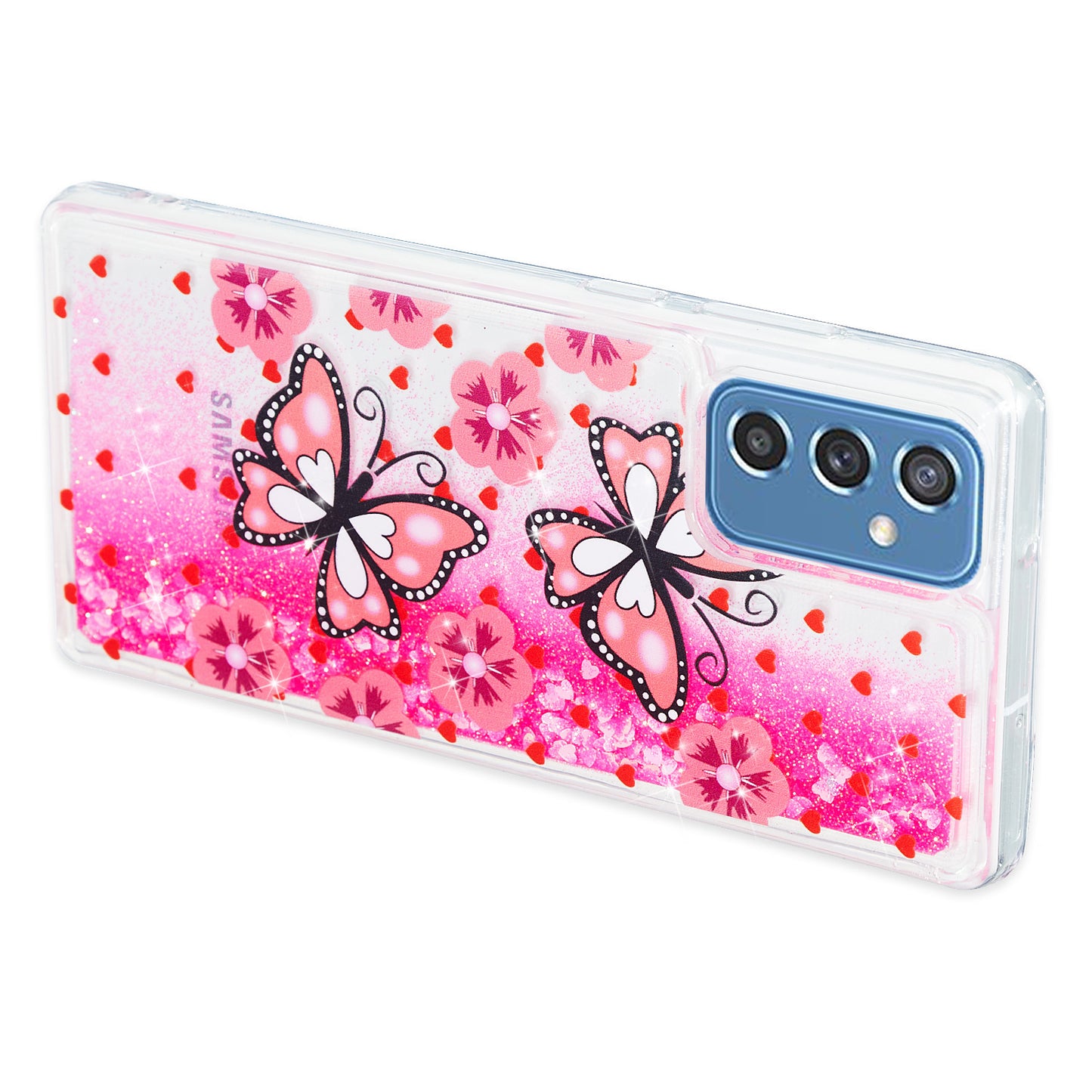For Samsung Galaxy A34 5G Soft TPU Liquid Quicksand Phone Case Embossment Pattern Cellphone Cover