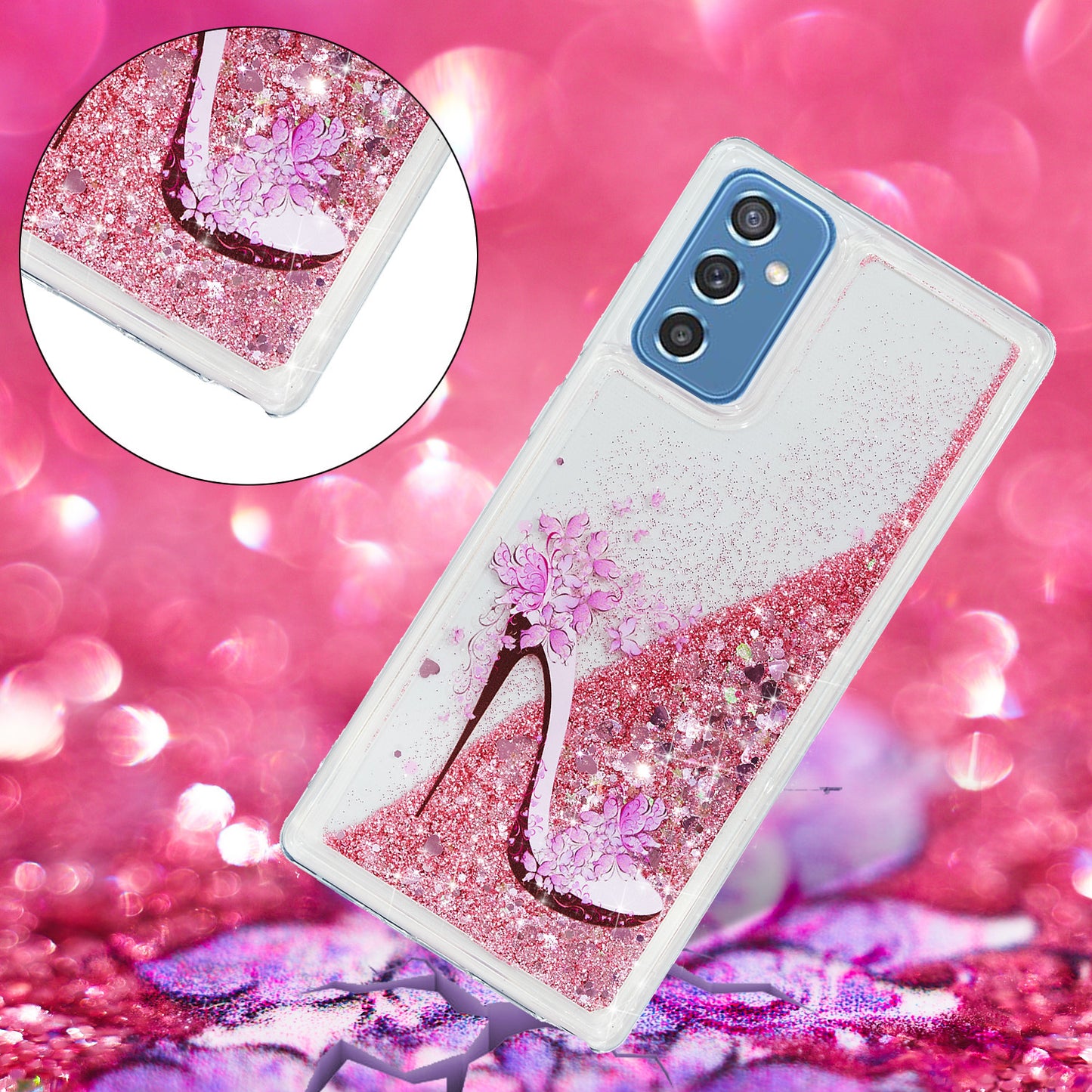 For Samsung Galaxy A34 5G Soft TPU Liquid Quicksand Phone Case Embossment Pattern Cellphone Cover