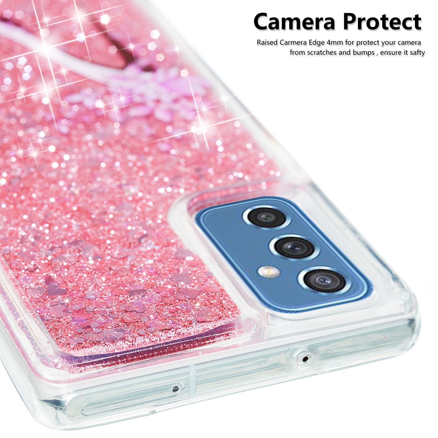 For Samsung Galaxy A34 5G Soft TPU Liquid Quicksand Phone Case Embossment Pattern Cellphone Cover