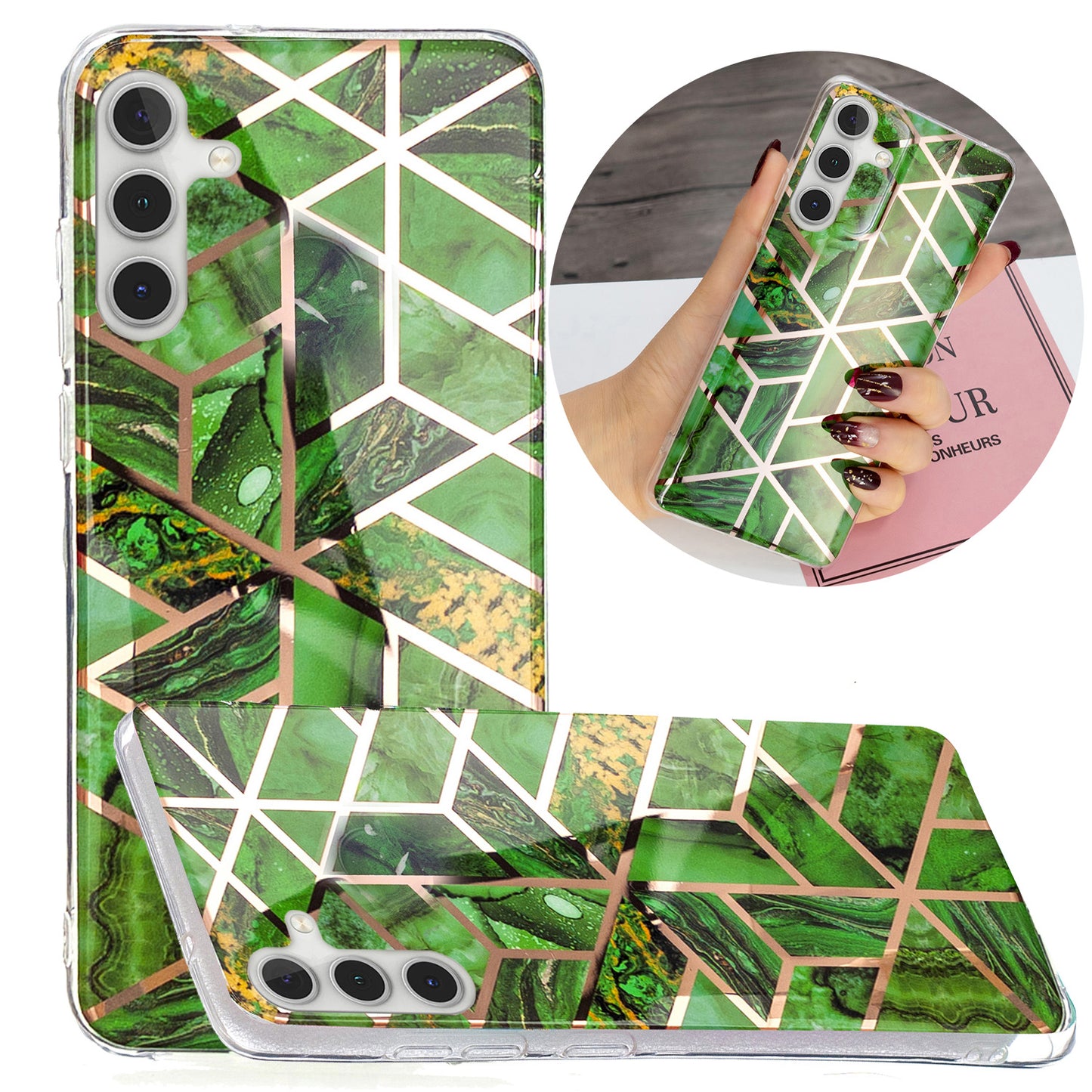 For Samsung Galaxy A24 4G Pattern IMD Case Soft TPU Electroplating Protective Phone Cover