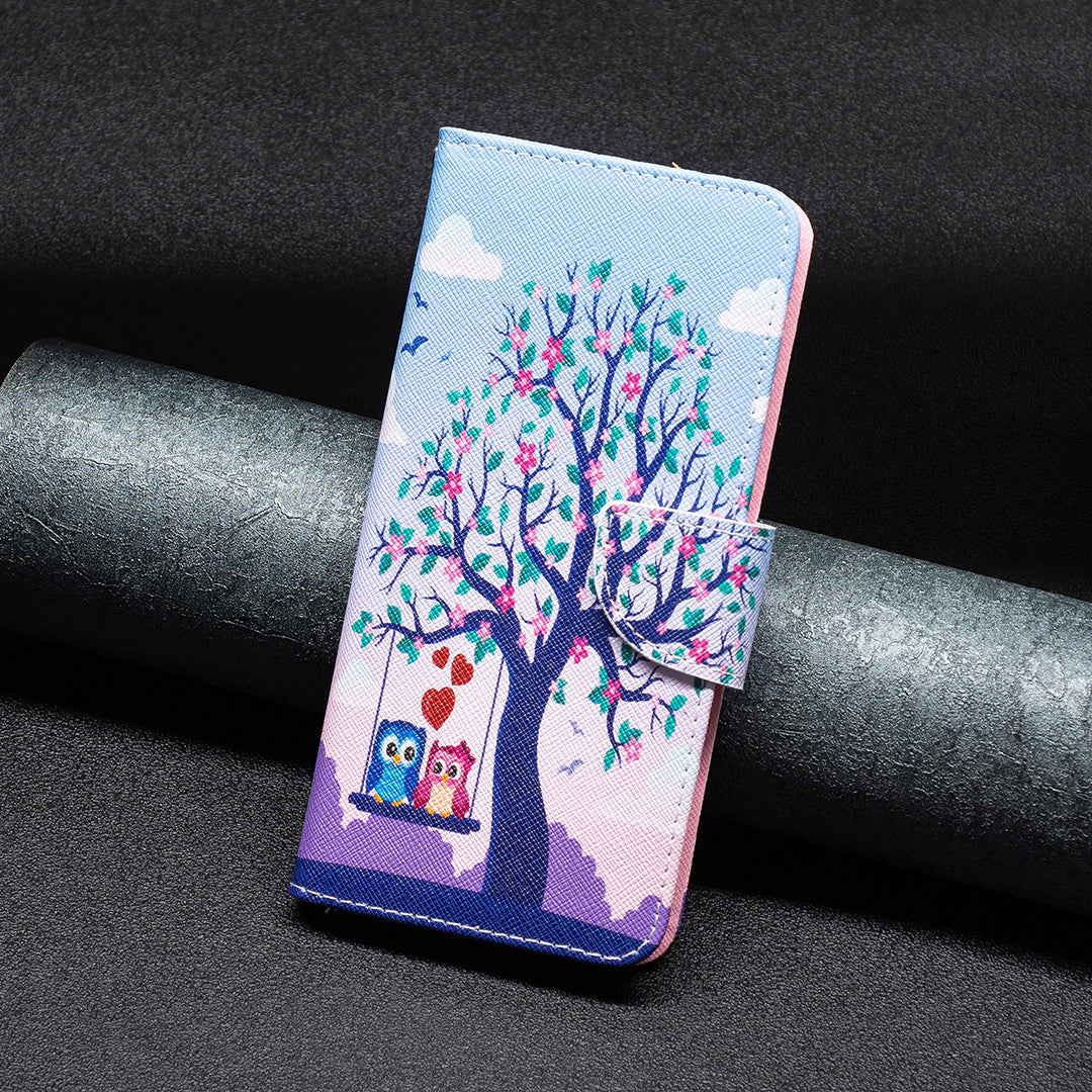 BINFEN COLOR For Xiaomi Redmi Note 12 4G Pattern Printing Leather Stand Phone Case Wallet Cover