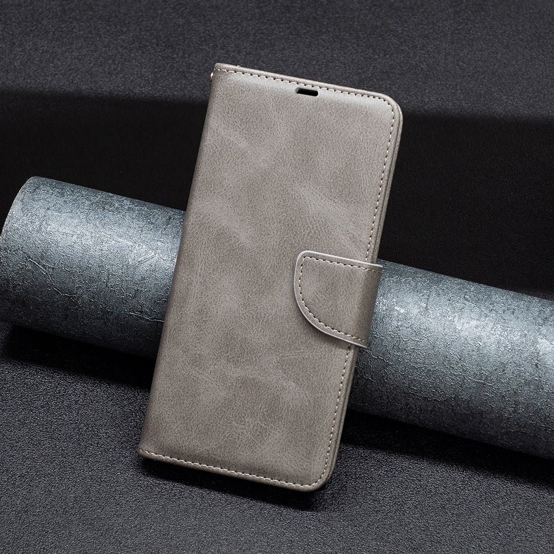 Wallet Shell for Xiaomi Redmi Note 12 4G Solid Color Shockproof Stand Case Textured PU Leather Phone Cover