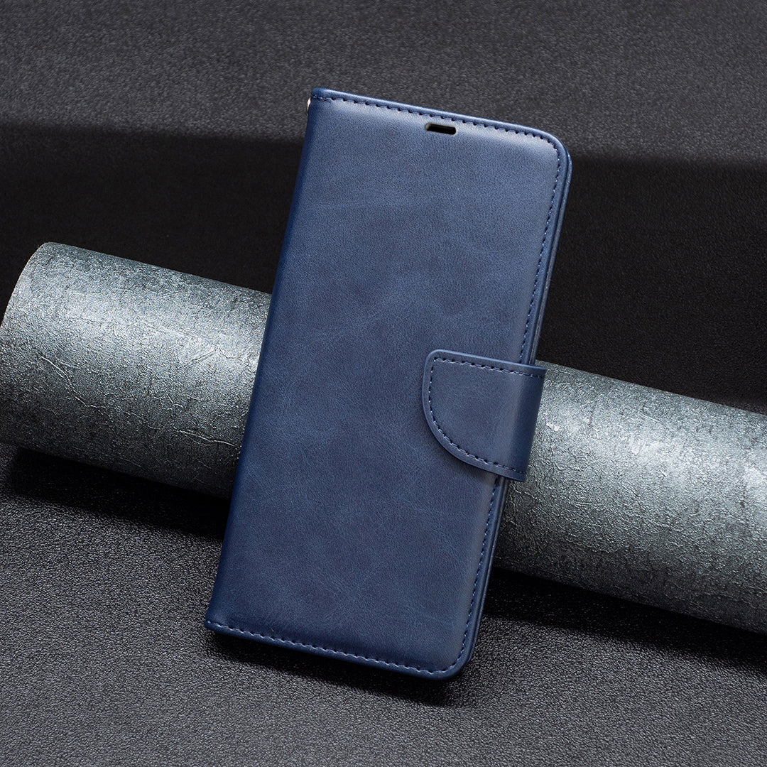 Wallet Shell for Xiaomi Redmi Note 12 4G Solid Color Shockproof Stand Case Textured PU Leather Phone Cover