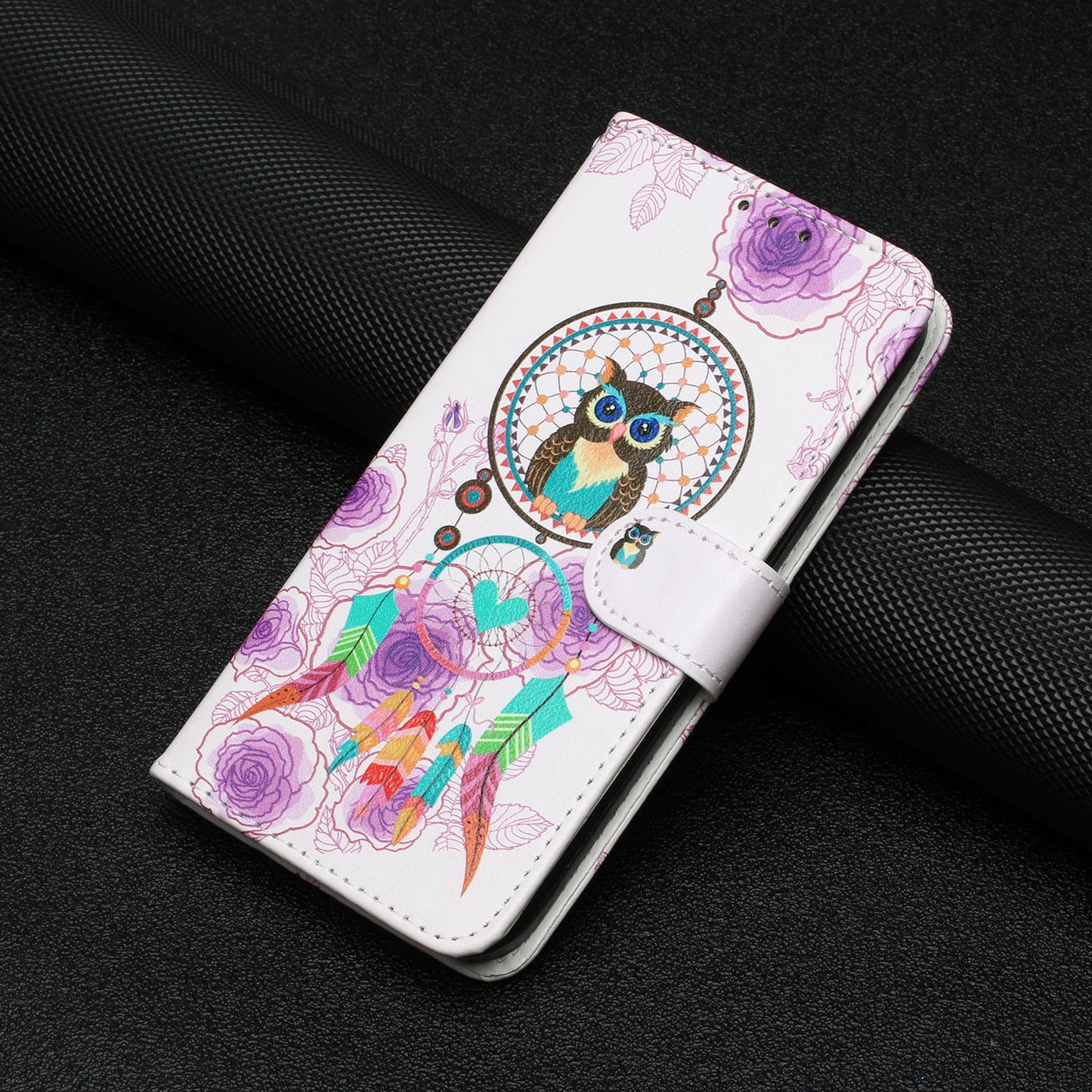 For Google Pixel 6a Pattern Printing PU Leather Phone Case Stand Flip Wallet Cover with Strap