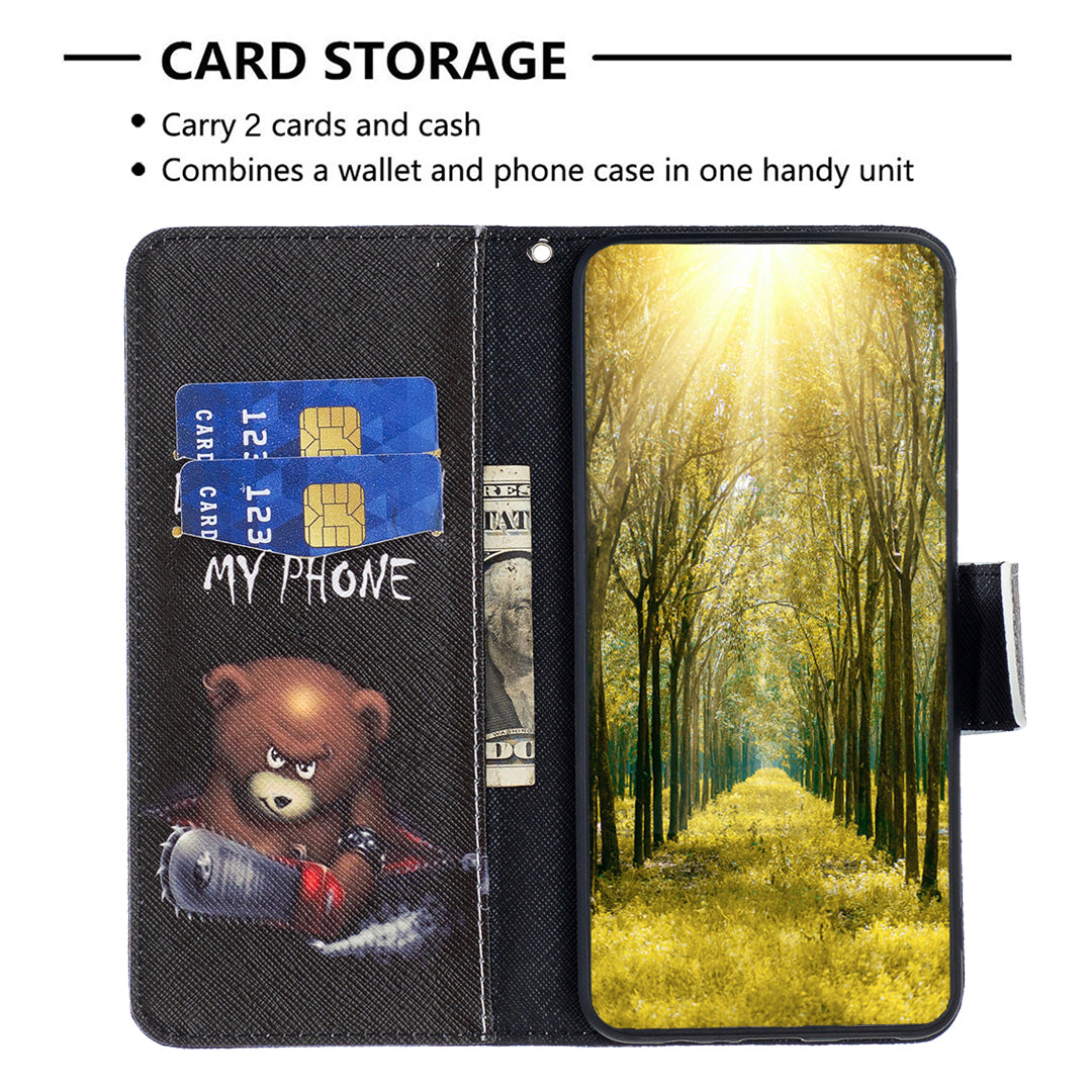 For Realme C55 Pattern Printing Phone Case Full Protection PU Leather Wallet Shell with Stand