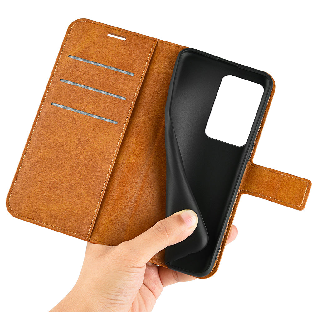 For Xiaomi 13 Lite / Civi 2 5G Square Clasp Leather Phone Case Calf Texture Wallet Stand Anti-drop Cover
