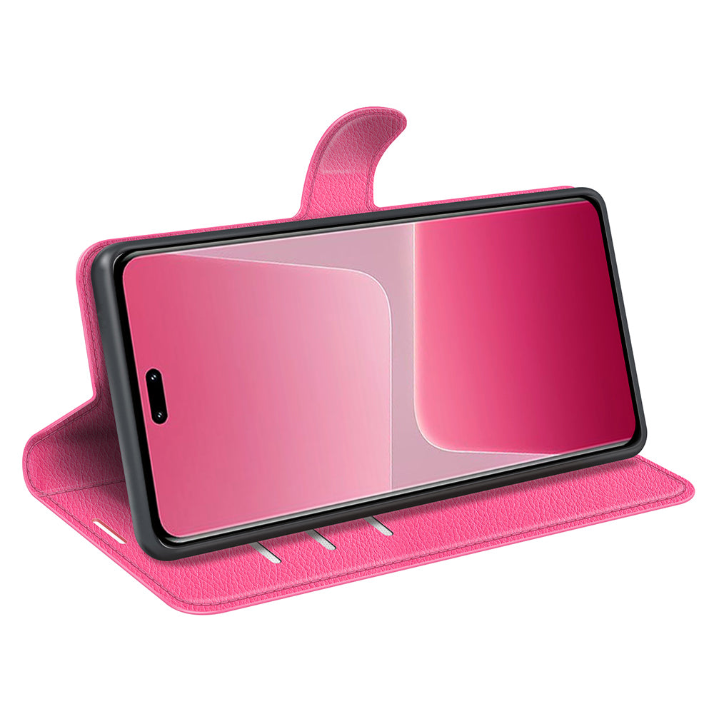 PU Leather Shell for Xiaomi 13 Lite / Civi 2 5G Litchi Texture Phone Case Wallet Stand Flip Cover