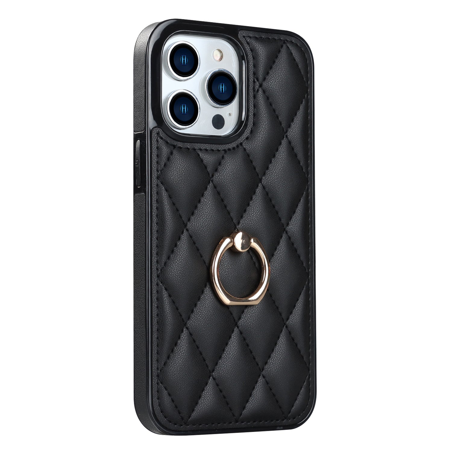 For iPhone 12 Pro / 12 PU Leather+TPU Cell Phone Case Shockproof Kickstand Phone Cover