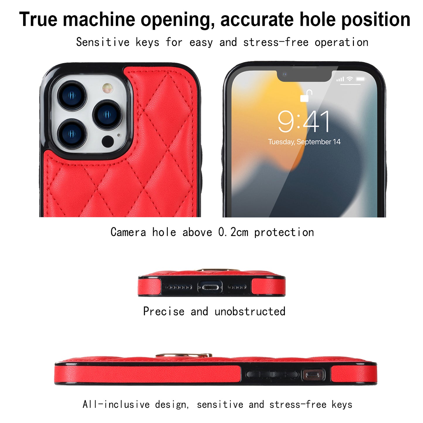 For iPhone 12 Pro / 12 PU Leather+TPU Cell Phone Case Shockproof Kickstand Phone Cover