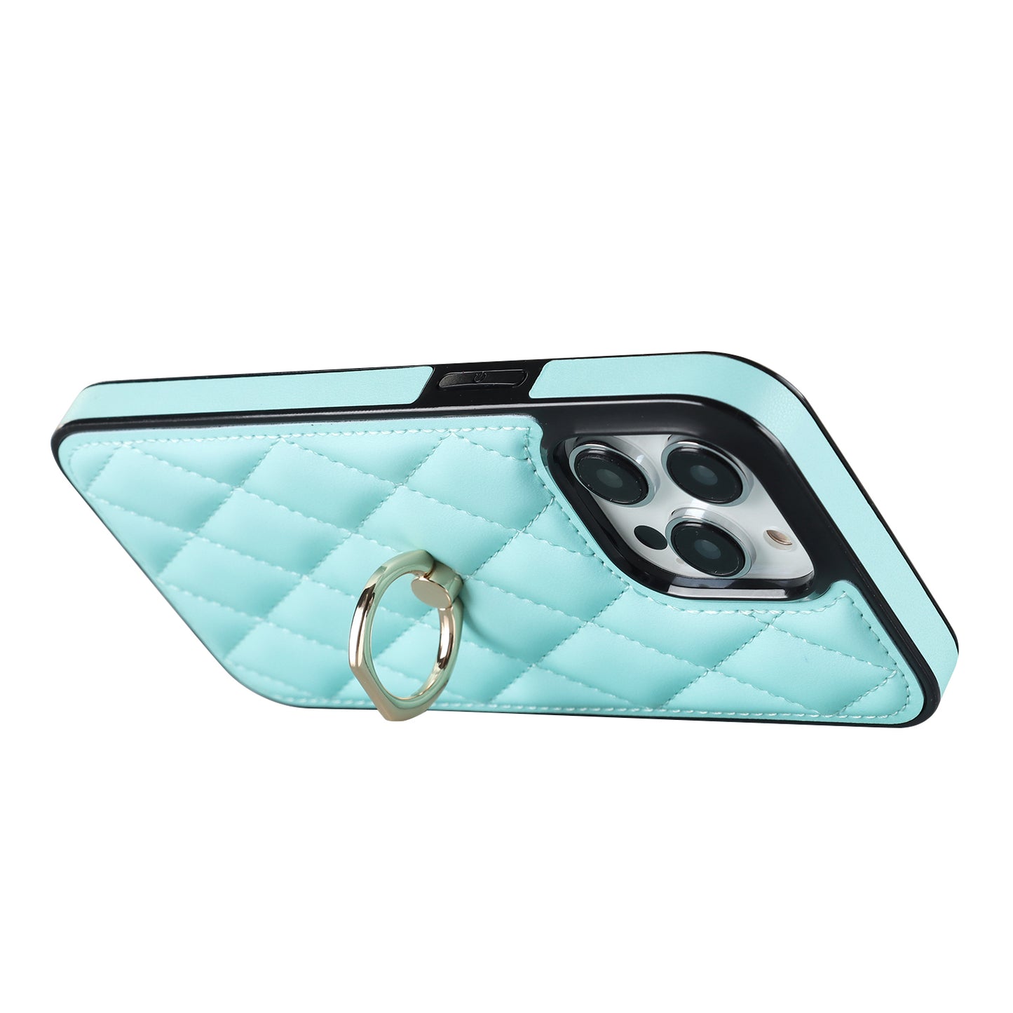 For iPhone 12 Pro / 12 PU Leather+TPU Cell Phone Case Shockproof Kickstand Phone Cover