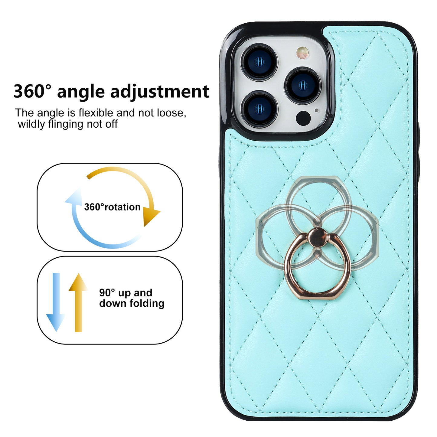 For iPhone 12 Pro / 12 PU Leather+TPU Cell Phone Case Shockproof Kickstand Phone Cover