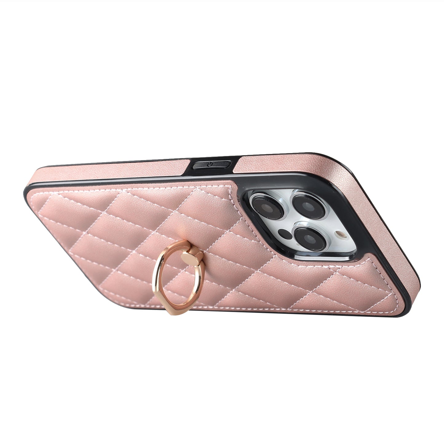 For iPhone 12 Pro / 12 PU Leather+TPU Cell Phone Case Shockproof Kickstand Phone Cover