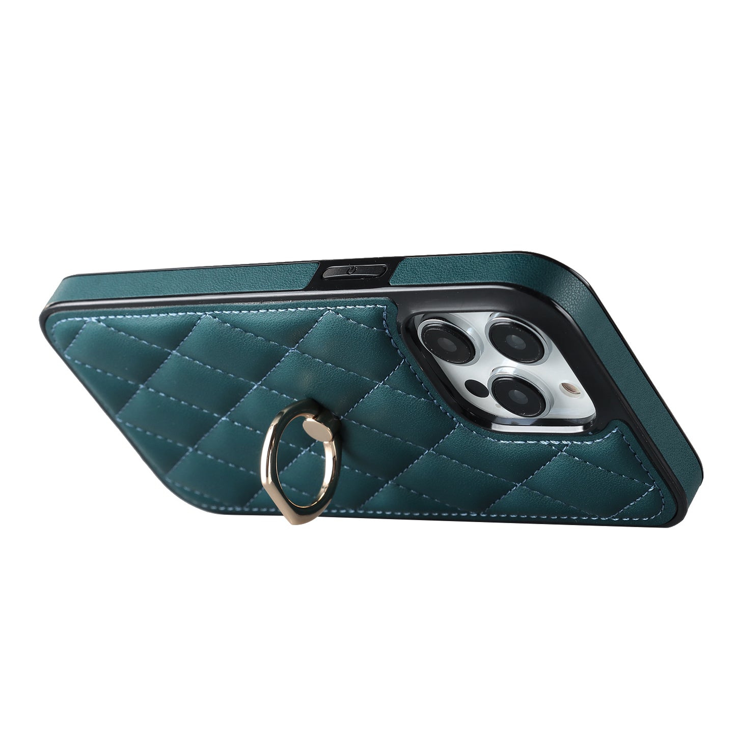 For iPhone 12 Pro / 12 PU Leather+TPU Cell Phone Case Shockproof Kickstand Phone Cover