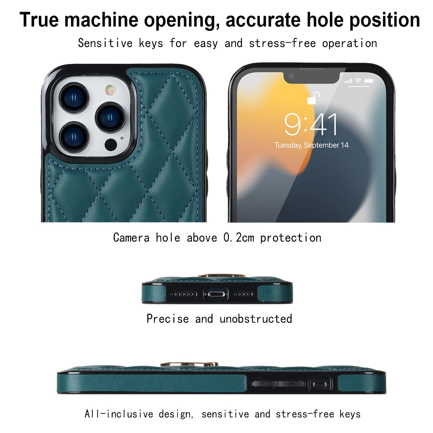 For iPhone 12 Pro / 12 PU Leather+TPU Cell Phone Case Shockproof Kickstand Phone Cover