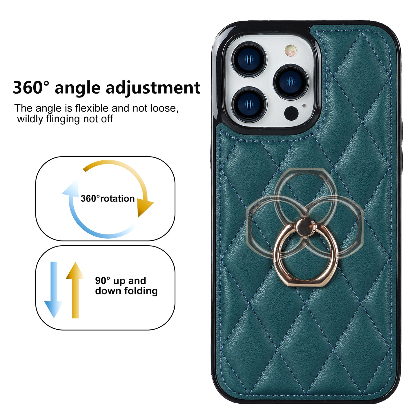 For iPhone 12 Pro / 12 PU Leather+TPU Cell Phone Case Shockproof Kickstand Phone Cover