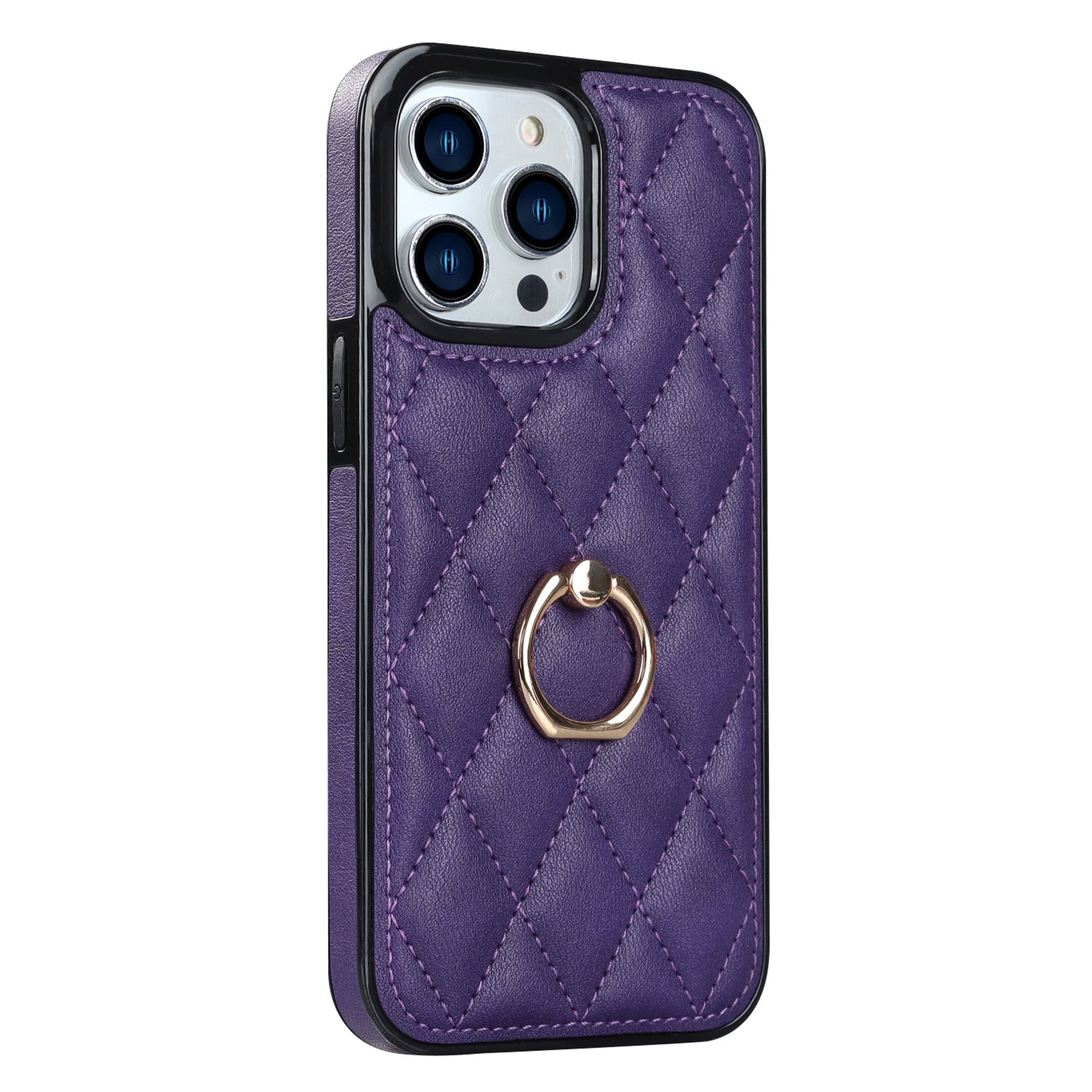 For iPhone 12 Pro / 12 PU Leather+TPU Cell Phone Case Shockproof Kickstand Phone Cover