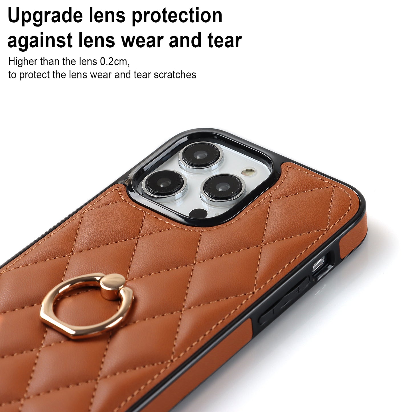 For iPhone 12 Pro / 12 PU Leather+TPU Cell Phone Case Shockproof Kickstand Phone Cover