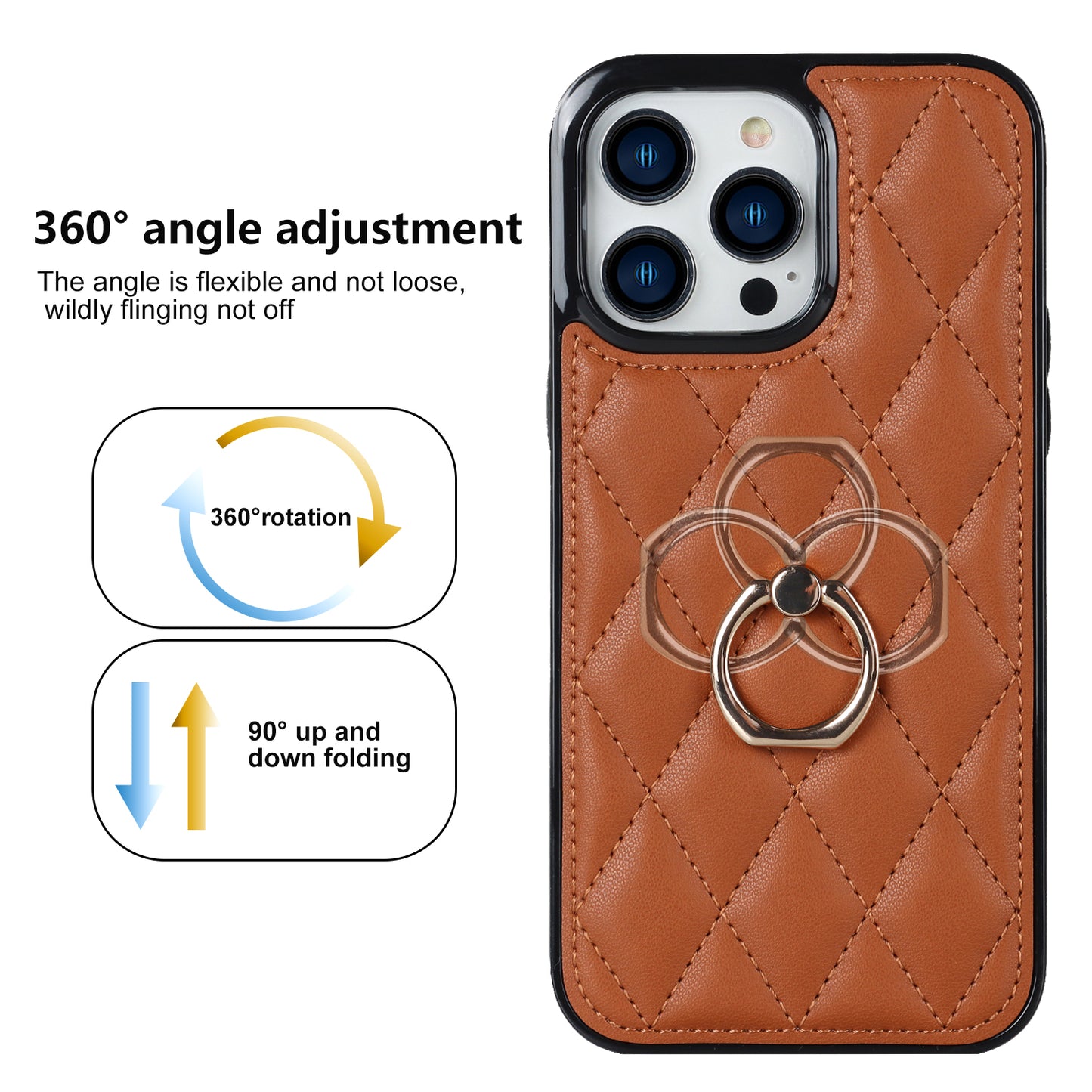 For iPhone 12 Pro / 12 PU Leather+TPU Cell Phone Case Shockproof Kickstand Phone Cover