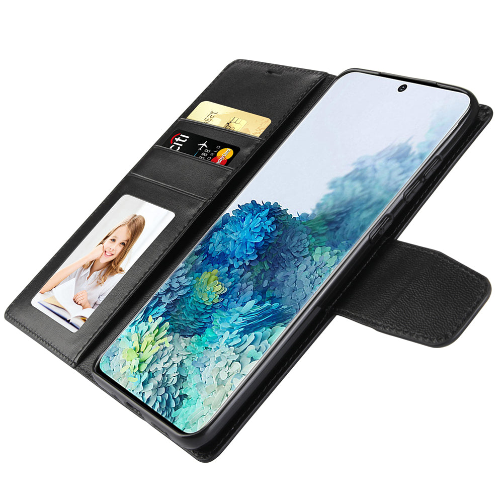 HANMAN Mill Series for Samsung Galaxy S20 5G / 4G Leather Phone Case Stand Wallet Anti-drop Phone Cover