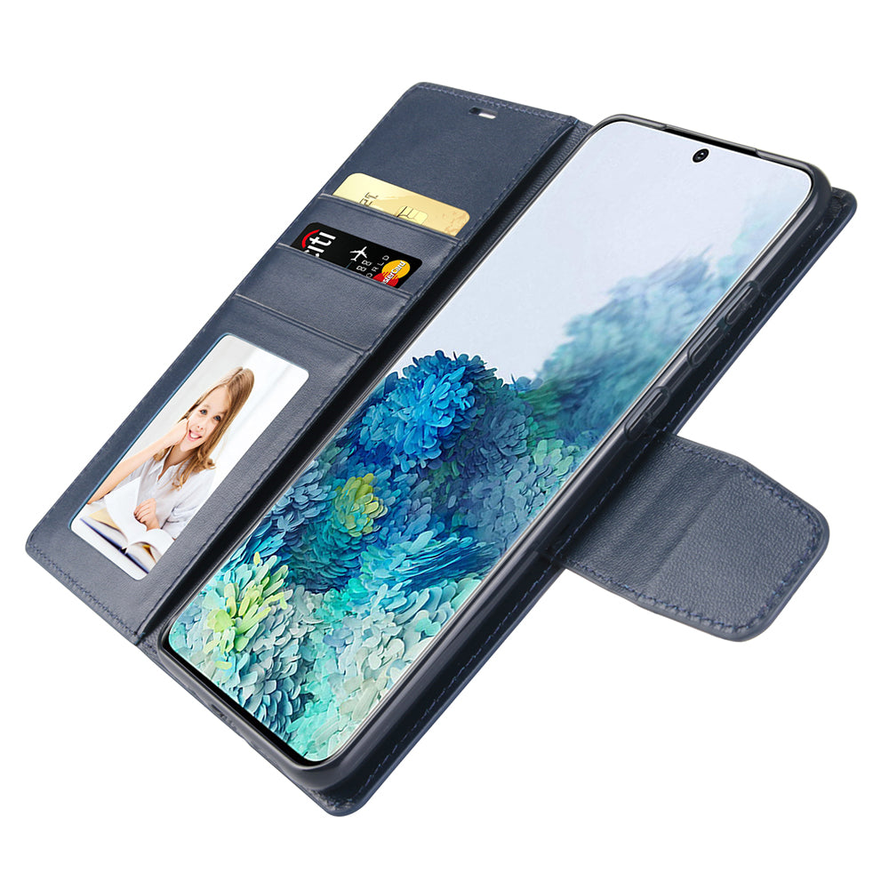 HANMAN Mill Series for Samsung Galaxy S20 5G / 4G Leather Phone Case Stand Wallet Anti-drop Phone Cover