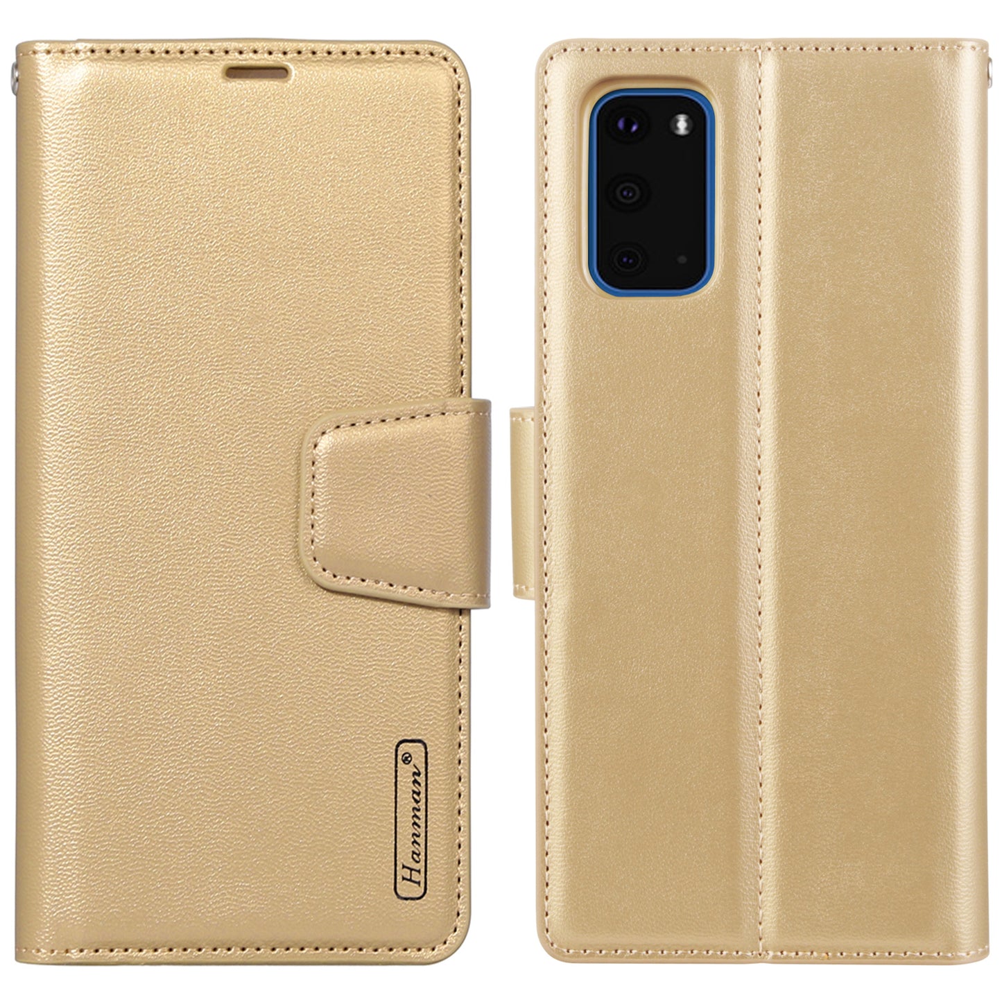 HANMAN Mill Series for Samsung Galaxy S20 5G / 4G Leather Phone Case Stand Wallet Anti-drop Phone Cover