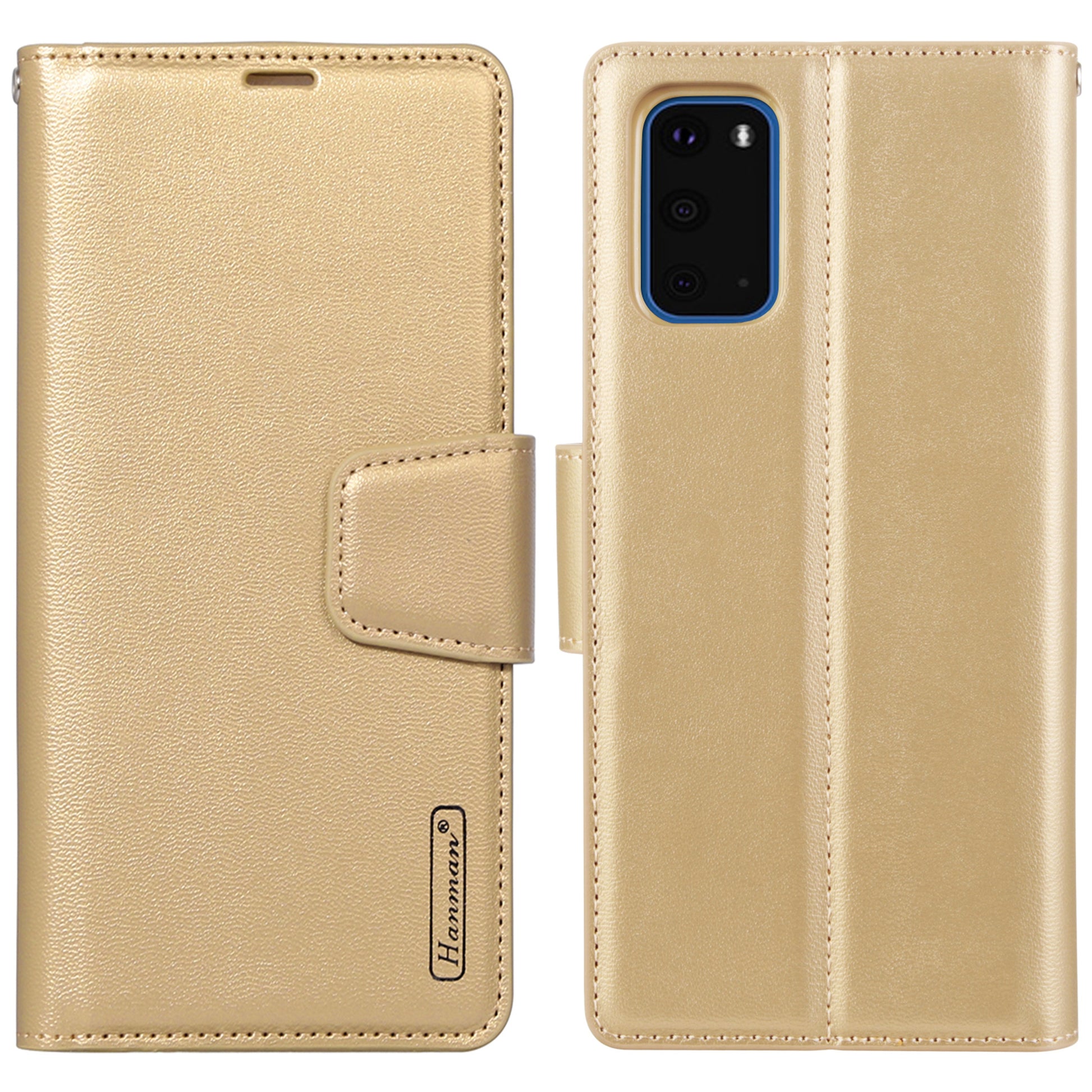 HANMAN Mill Series for Samsung Galaxy S20 5G / 4G Leather Phone Case Stand Wallet Anti-drop Phone Cover