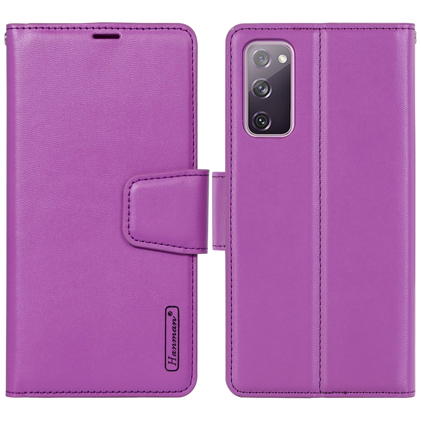 HANMAN Mill Series for Samsung Galaxy S20 FE 4G / FE 5G / S20 Lite / S20 FE 2022 Phone Case PU Leather Stand Wallet Cover
