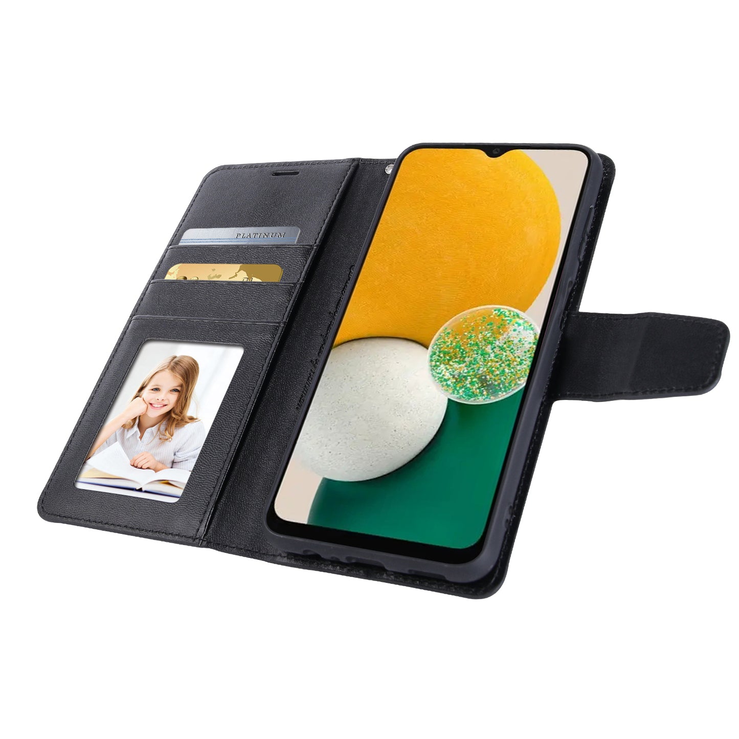 HANMAN Mill Series for Samsung Galaxy M14 5G PU Leather Wallet Stand Case Cell Phone Cover