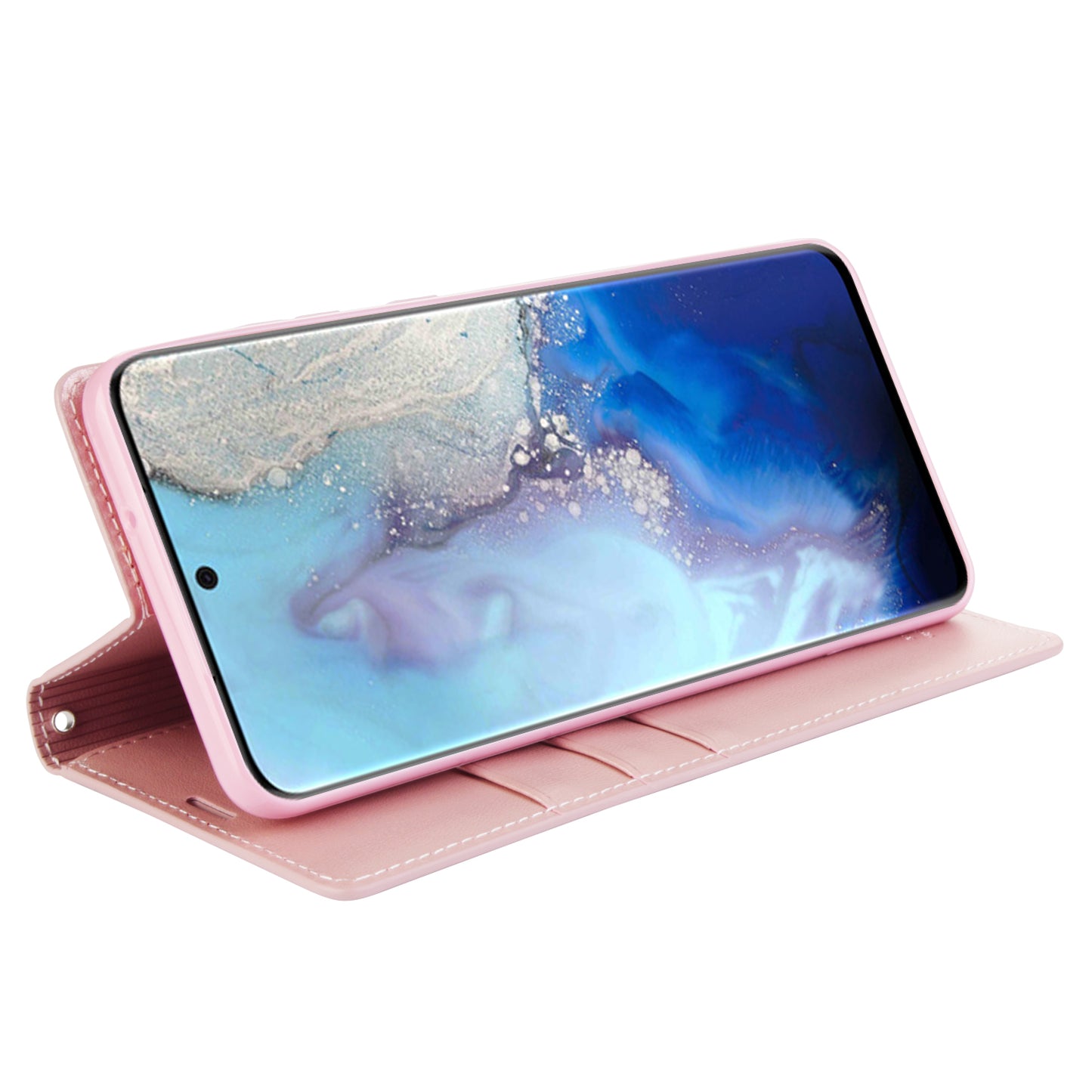 HANMAN Minuo Series for Samsung Galaxy S20 Plus 4G / 5G Leather Phone Wallet Case Protective Stand Cover