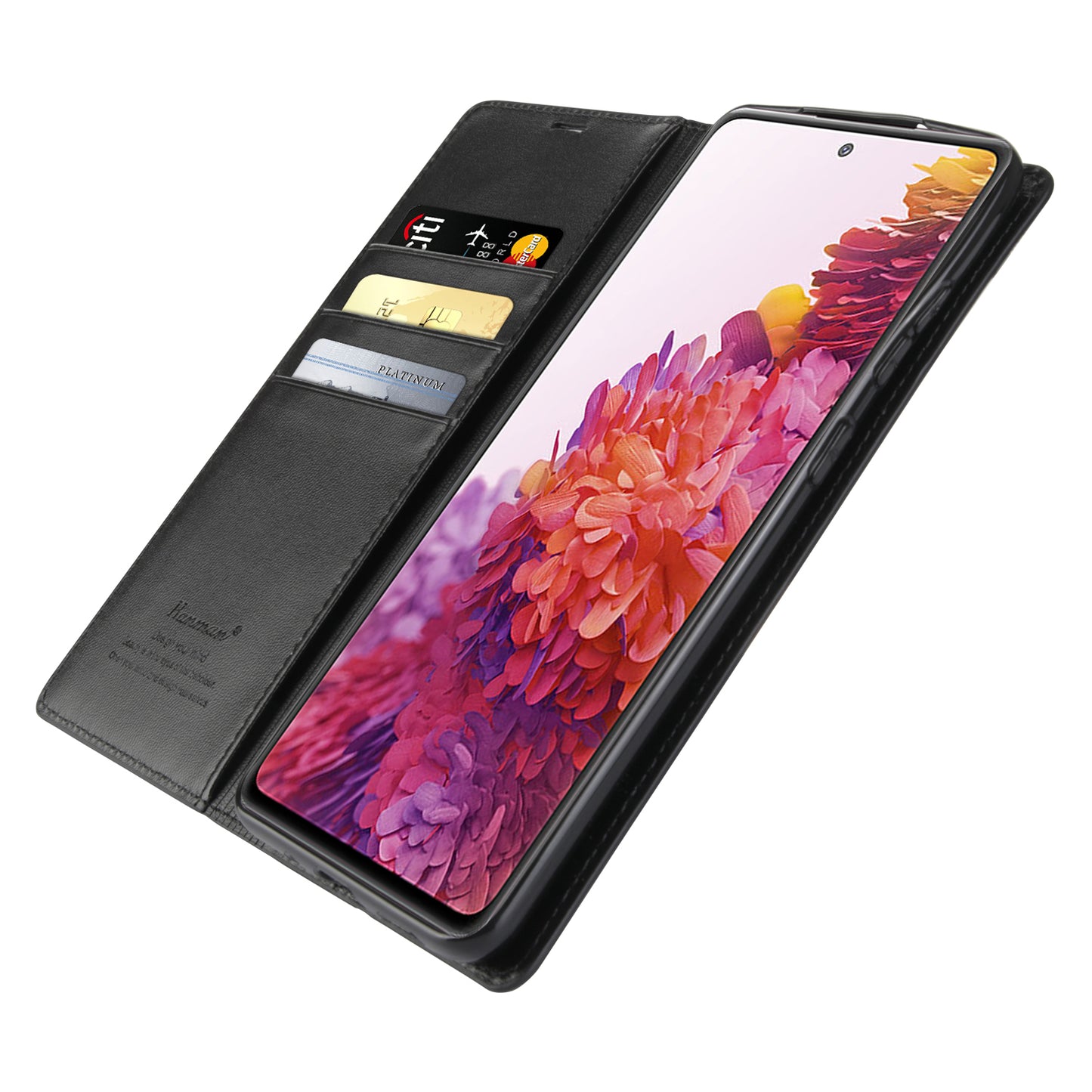 HANMAN Minuo Series Stand Cover for Samsung Galaxy S20 4G / 5G PU Leather Phone Wallet Case