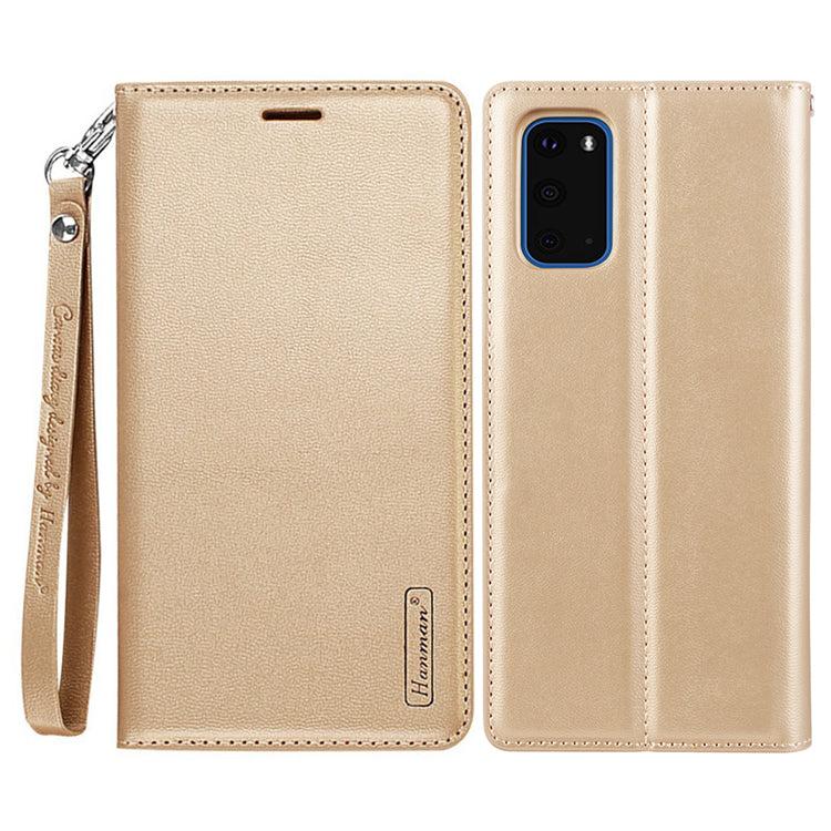 HANMAN Minuo Series Stand Cover for Samsung Galaxy S20 4G / 5G PU Leather Phone Wallet Case